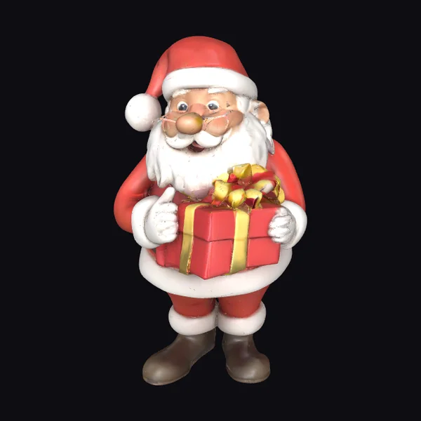 Santa Holding Gift Box