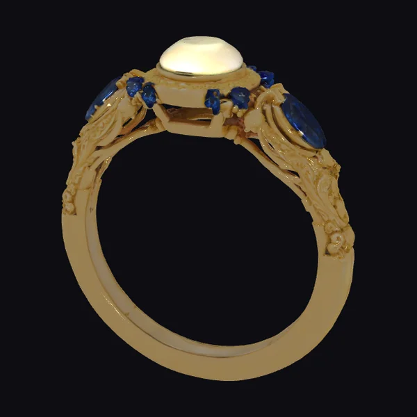Golden Ring with Sapphires
