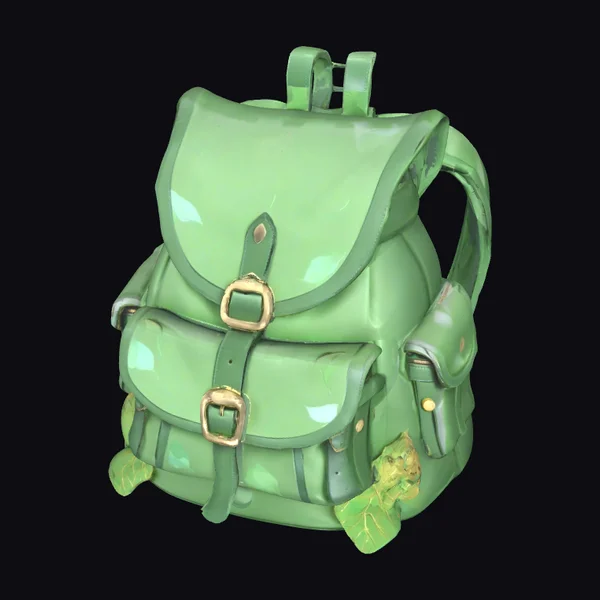 Green Leather Backpack