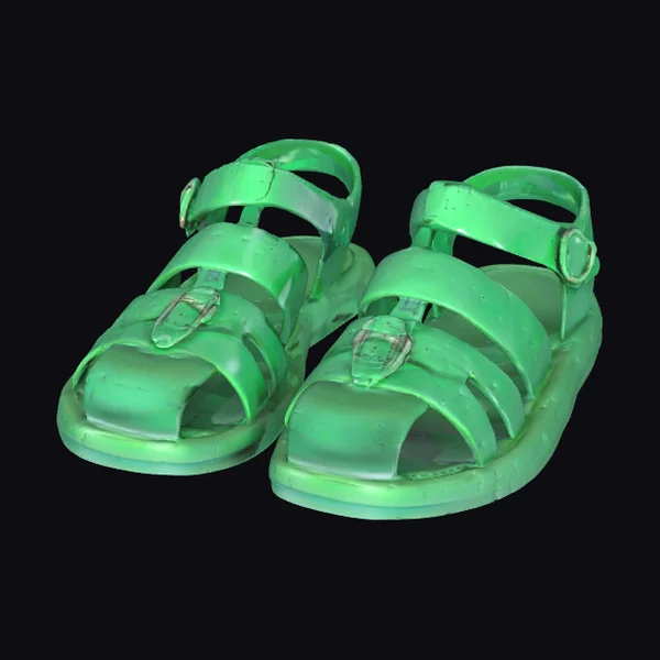 Green Strap Sandals