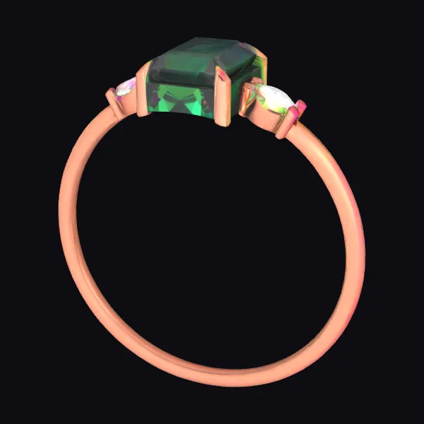 Rose Gold Emerald Ring
