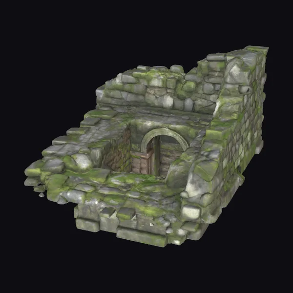 Mossy Ancient Catacomb Entrance