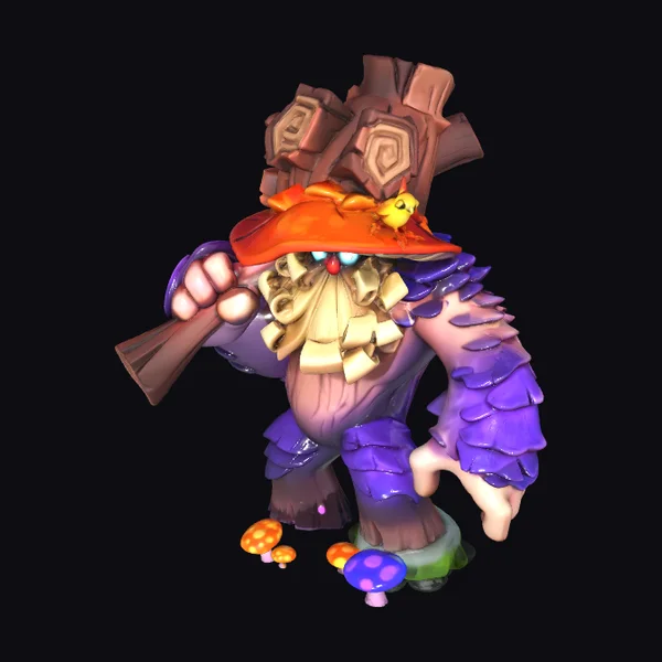 Wooden Forest Guardian Figure