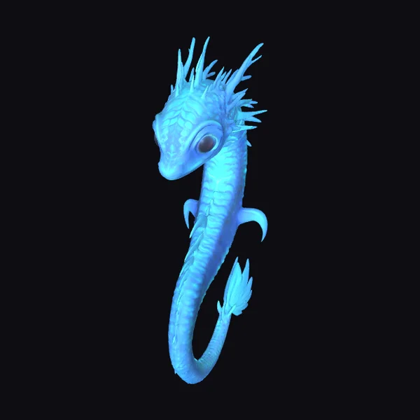 Glowing Blue Abyssal Creature
