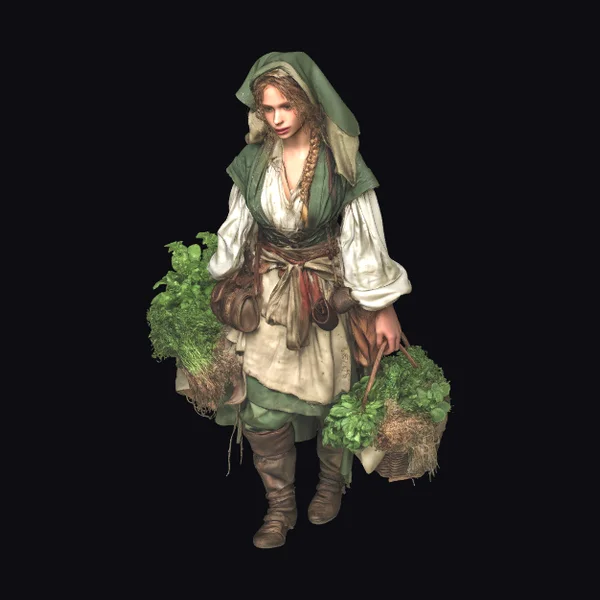 Woman with Green Hood
