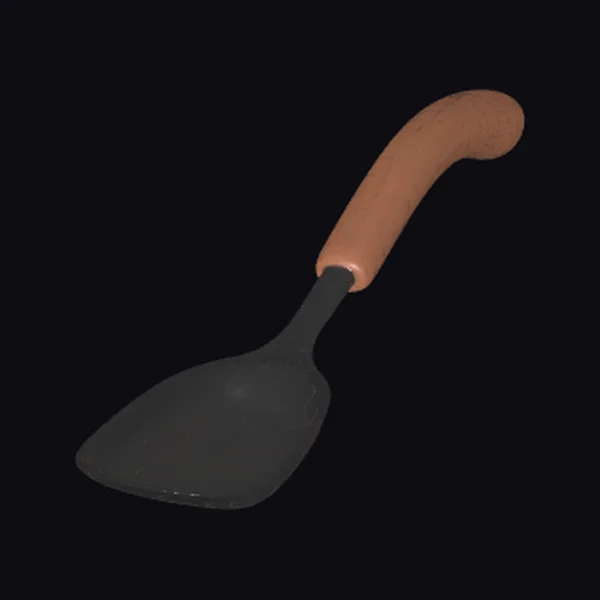 Wooden-handled kitchen ladle