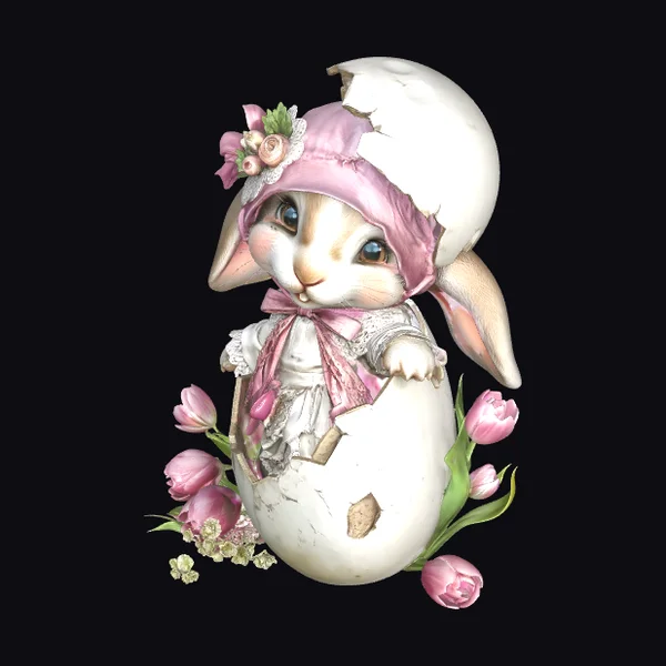 Bunny in Cracked Eggshell
