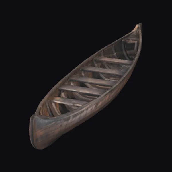 Old Dark Wood Canoe