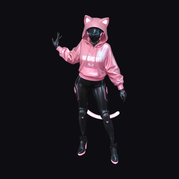 Neon Catgirl Figure