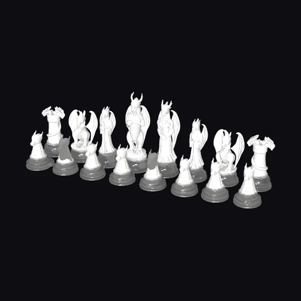 Crystal Dragon Chess Pieces