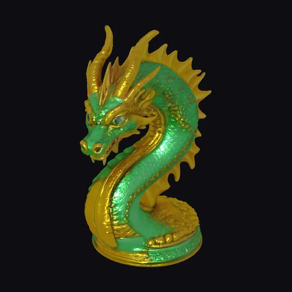 Emerald Dragon Bust