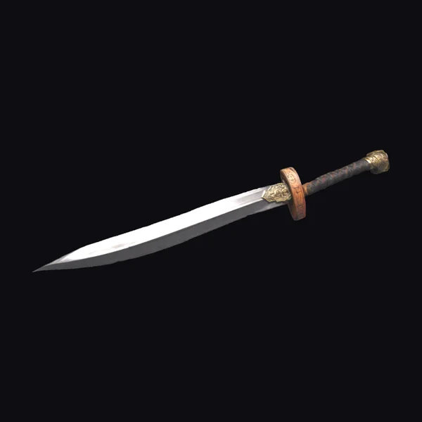 Wooden Sword with Gold Accents