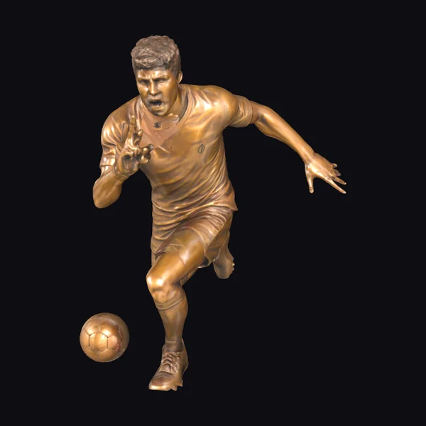 Soccer Player Bronze Statue