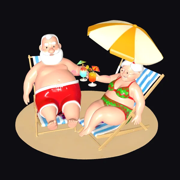 Beachside Santa Couple