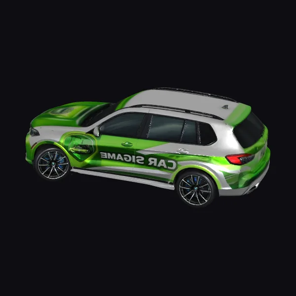 Green SUV with Graphics