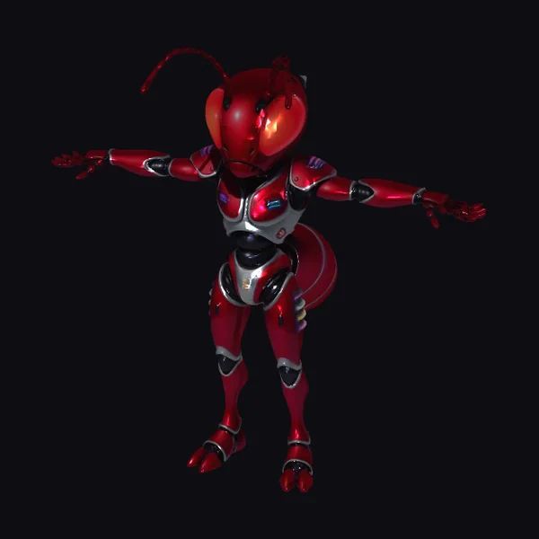 Red Silver Ant Character