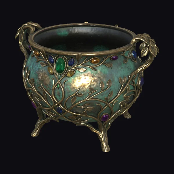 Ornate Emerald Cauldron