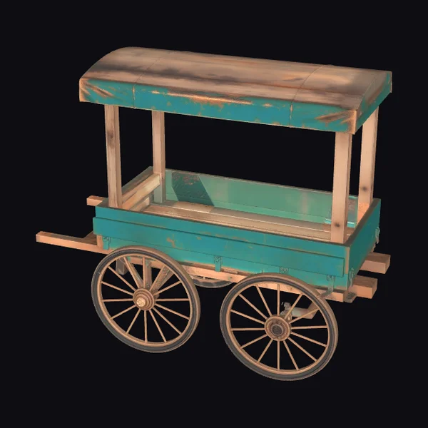 Wooden Street Vendor Cart