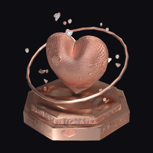 Copper Heart Sculpture