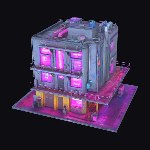 Cyberpunk Building Facade