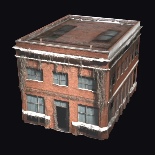 Abandoned Brick Town Building