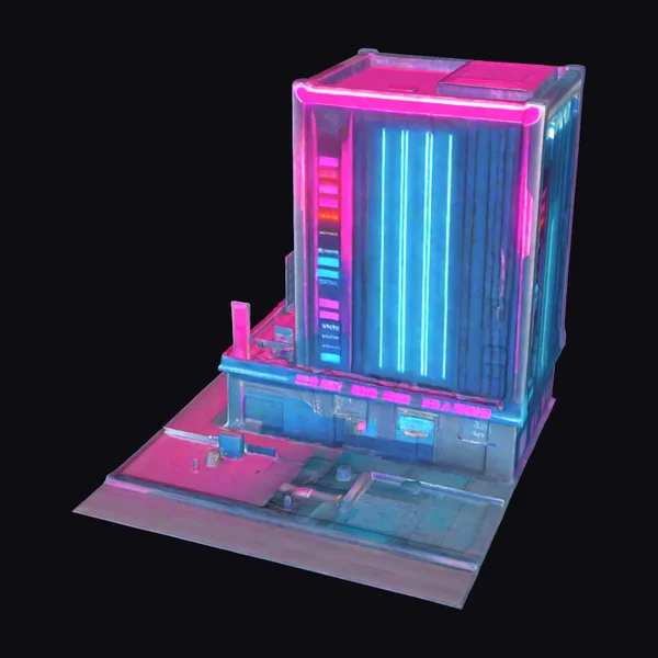 Neon City Corner Building