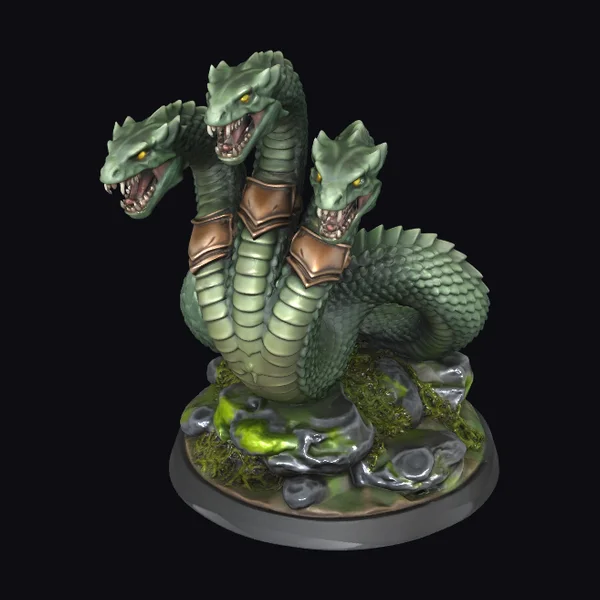 Three-Headed Serpent Sculpture