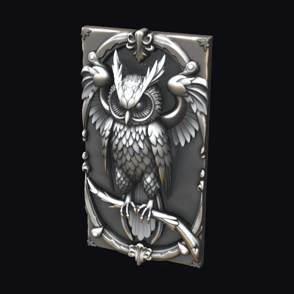 Metallic Owl Emblem