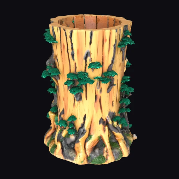 Tree Stump Pencil Holder