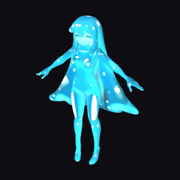 Glowing Blue Humanoid Figure
