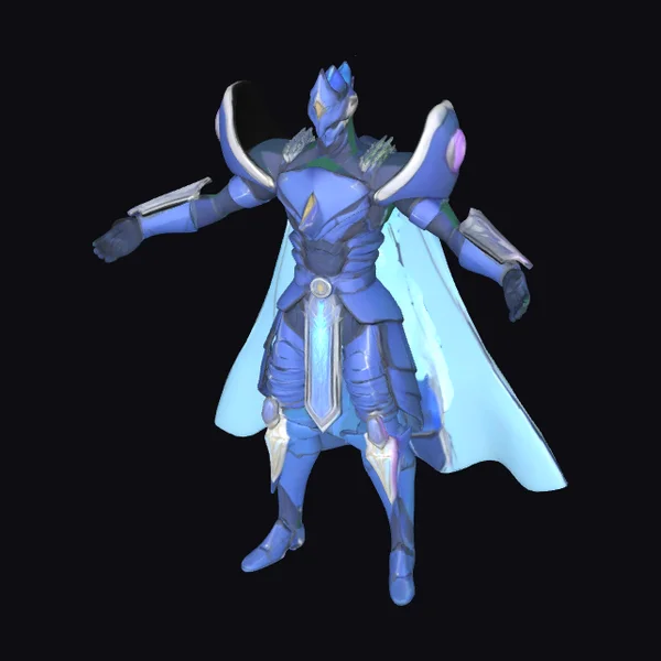 Blue Armored Fantasy Warrior