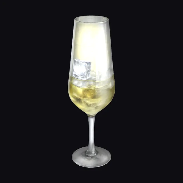 Glass with Ice and Wine