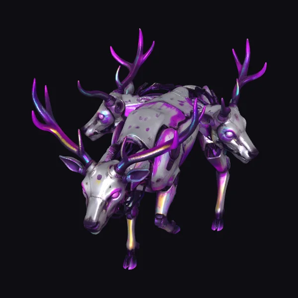Cybernetic Triple Headed Stag