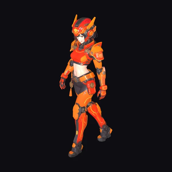 Neon Samurai Warrior