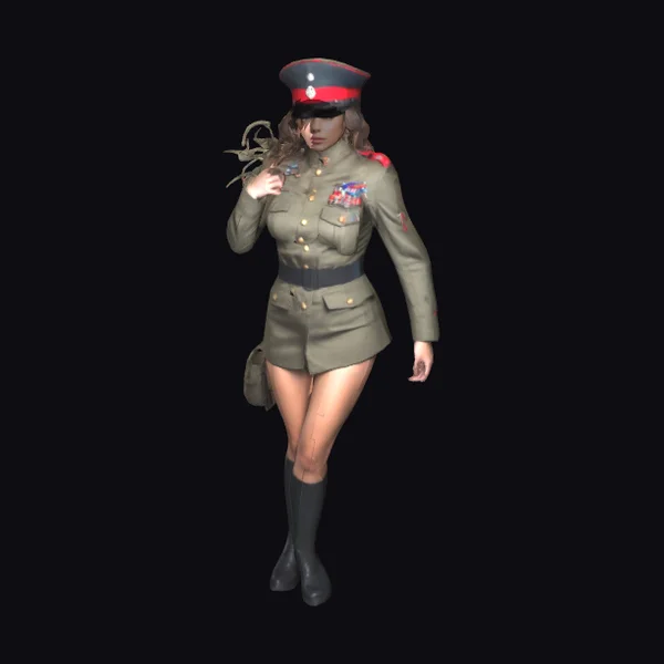 Woman in Military Uniform