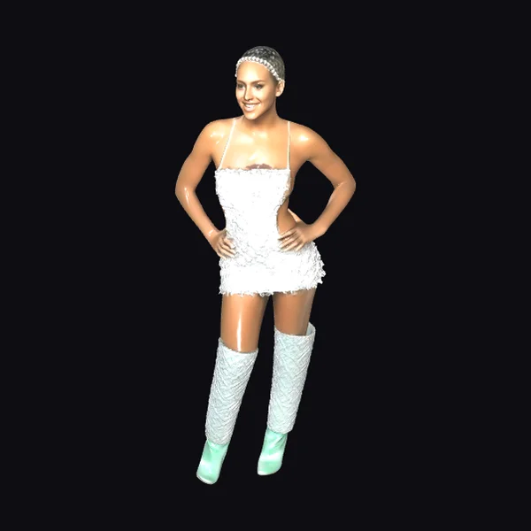 Woman in White Outfit