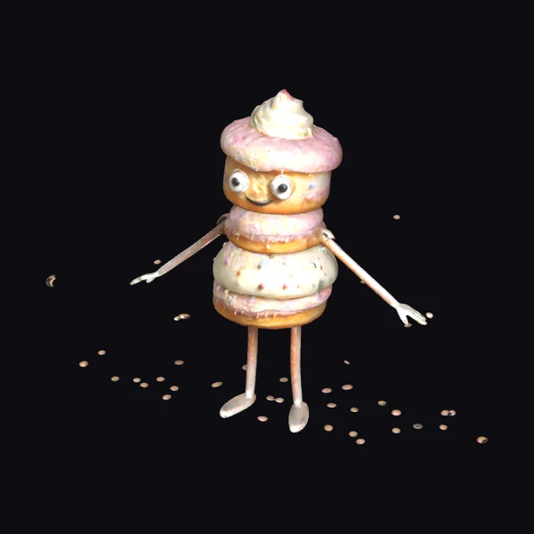 Cake Person with Donut Body
