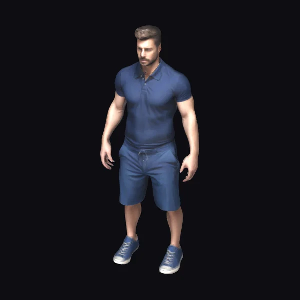 Athletic Man in Blue
