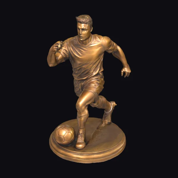 Soccer Player Bronze Statue