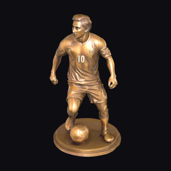 Soccer Player Bronze Statue