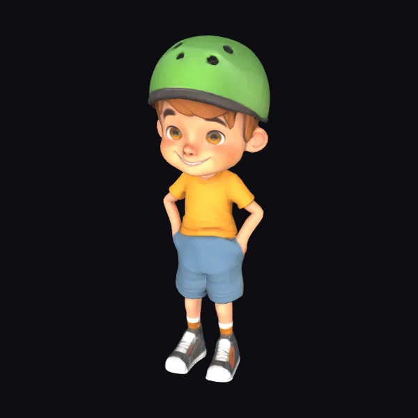 Cartoon Teen Boy Helmet