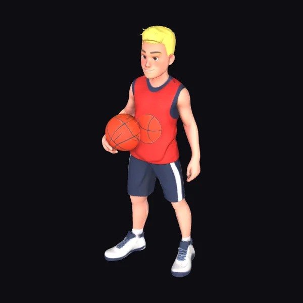 Blond Boy with Basketballs