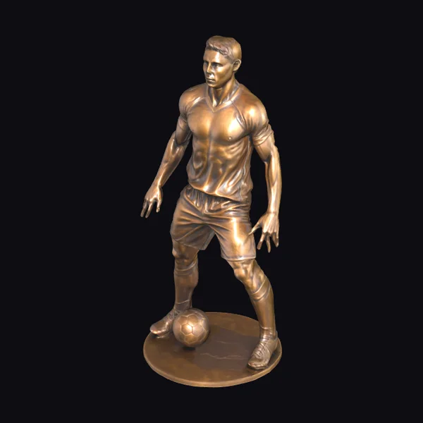 Soccer Player Bronze Statue