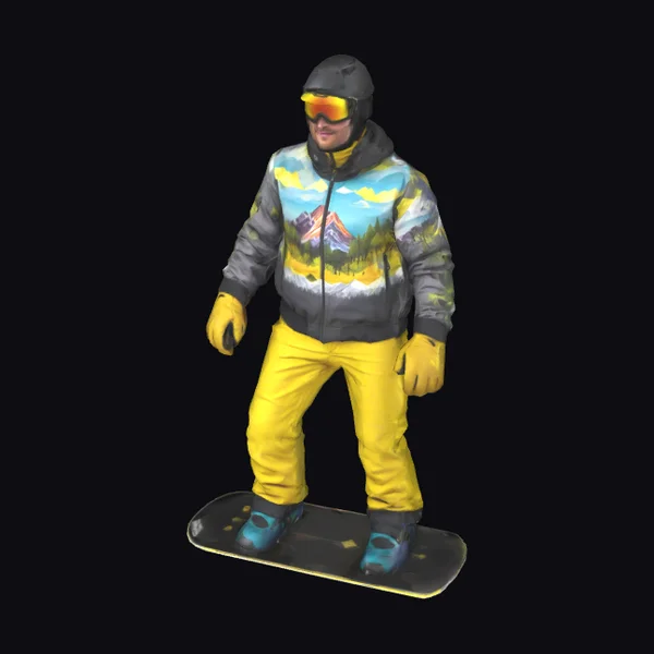Snowboarder in Yellow Pants