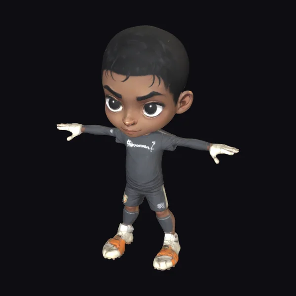 Stylized Cartoon Soccer Boy