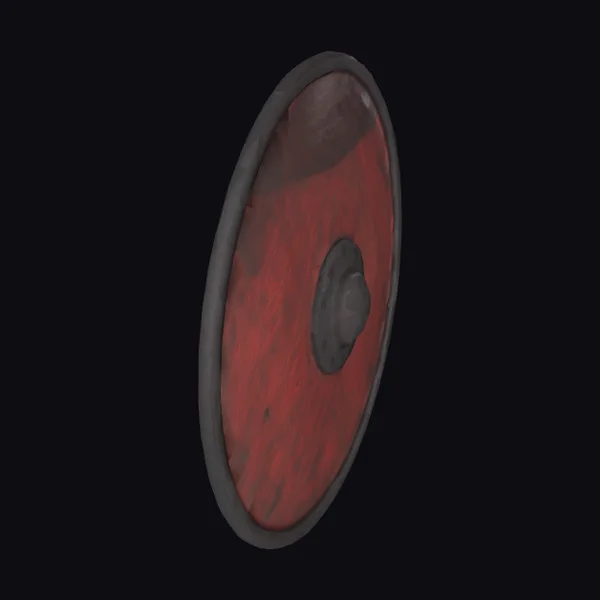 Red Wooden Viking Shield