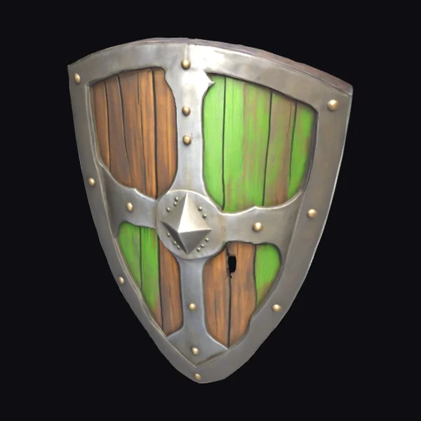 Wooden Shield with Metal Trim
