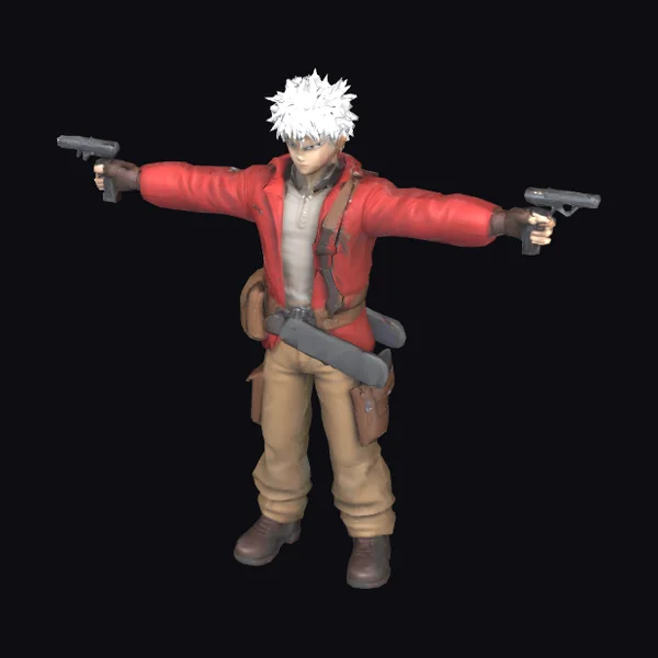 Armed White-Haired Defender