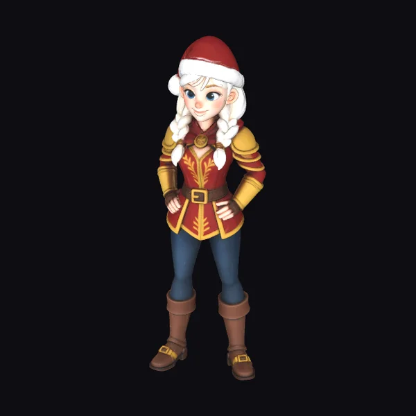 Cartoon Holiday Female Warrior