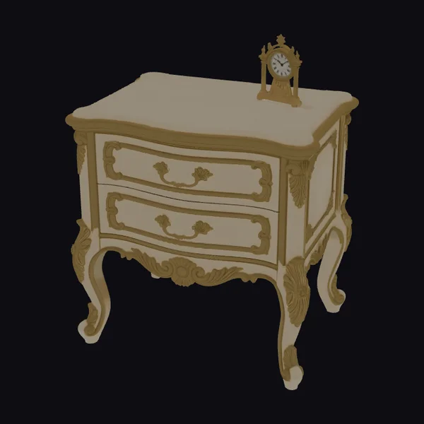 Ornate Nightstand with Clock